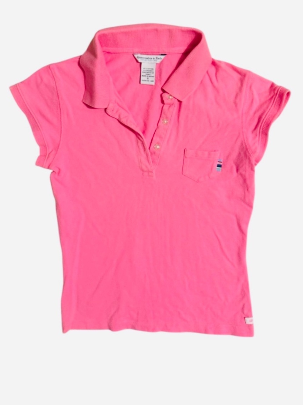 Iconic ABERCROMBIE VTG Pink Polo Shirt S  “Auth Shrunken Baby Tee” Mallcore Y2K